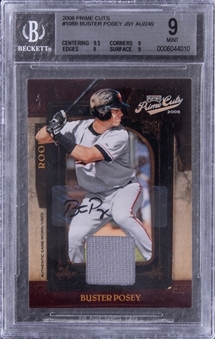 2008 Donruss Prime Cuts #108B Buster Posey Signed Patch Rookie Card (#211/249) - BGS MINT 9/BGS 10